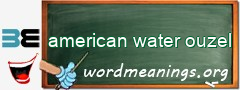 WordMeaning blackboard for american water ouzel